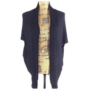 NWT The Limited Cardigan XS‎ Black Chunky Knit Trim Slouchy Oversize Sweater $70